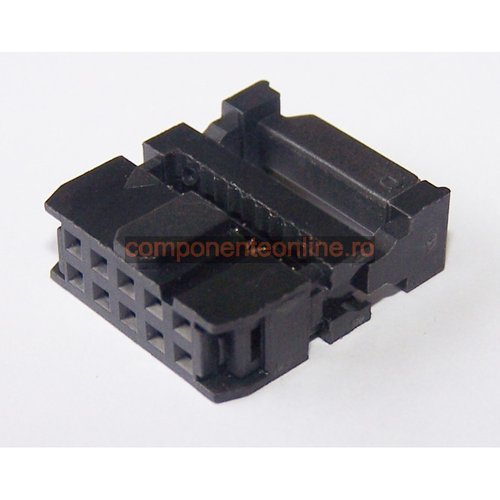 Conector IDC 10 pini, mama, sertizare pe cablu.jpg