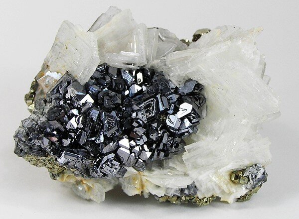 Galena with baryte and pyrite from Cerro de Pasco, Peru.jpg